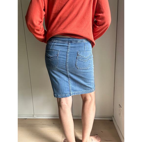 Anthropologie Denim Pencil Skirt Y2k Denim jeans Skirts leifsdottir Cotton - Picture 2 of 9